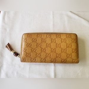 Authentic Gucci Bamboo Guccissima Zippy Long Wallet